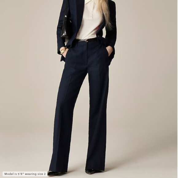 J.Crew Carolina Flare Pant in Stretch Linen Blend – Black – Size 2 – NWT - Picture 2 of 4